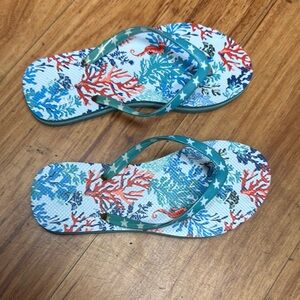 Vera Bradley Coral Reef Sandals - Blue and Red